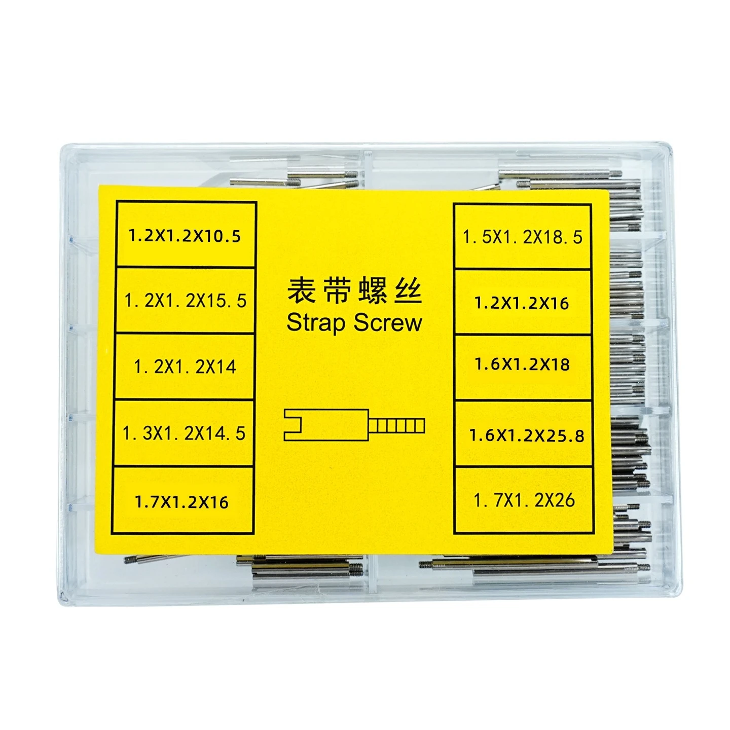 100 pezzi vari dimensioni del cinturino dell'orologio in acciaio viti sezioni del cinturino strumento per viti tipi misti decorazione deluxe vite biella