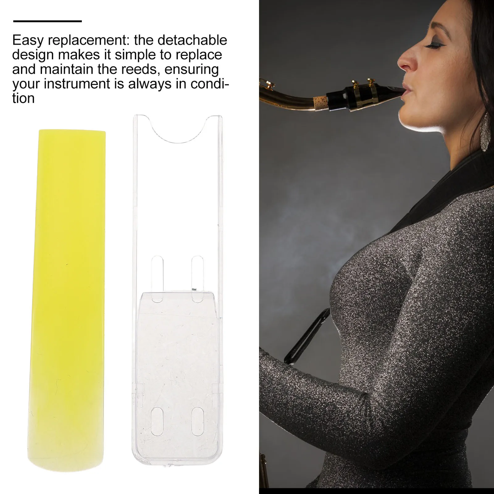 

3Pcs Resin Tenor Sax Reeds Clear Accurate Tone Lightweight for Beginners Students Musical Instrument Accessories