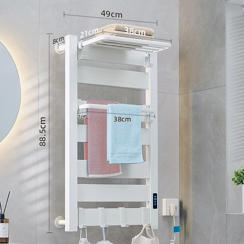 Hot Sale Modern Luxury Wall Mounted Smart Wifi Electric Towel Rack Heating Punch Free Towel Warmer Rack for Bathroom Hotel