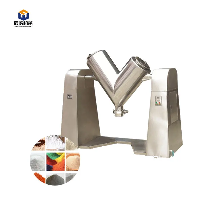 

Hot Selling 50L 100L Small V Cone Type Agitator Mixer Dry Powder 50kg Mixing Equipment