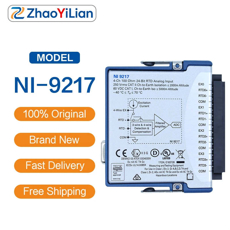 For NI-9217 780372-01 C Series 4 Channel RTD Temperature Input Module 24 Bit Isolated DAQ Module