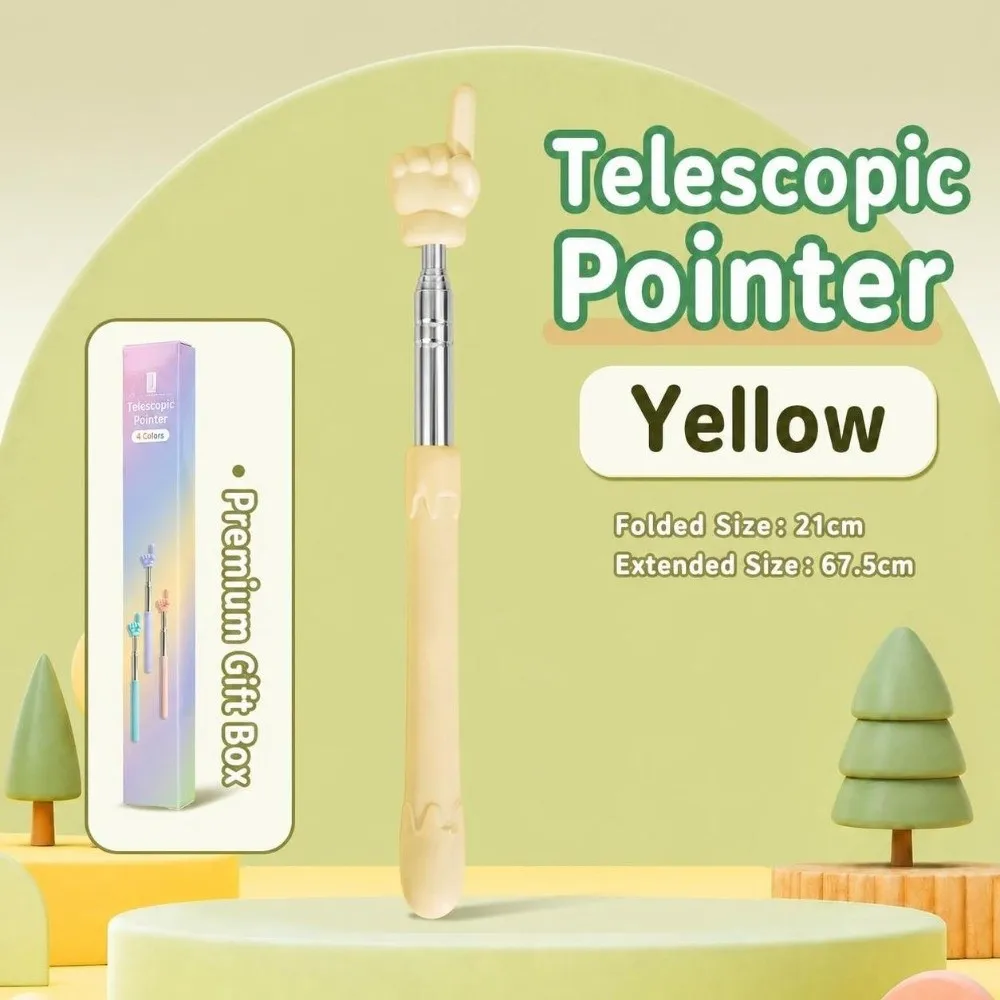 Silicone Soft Finger Tip Retractable Reading Stick Non-Slip Handle Extendable Teaching Pointer Pointing Rod