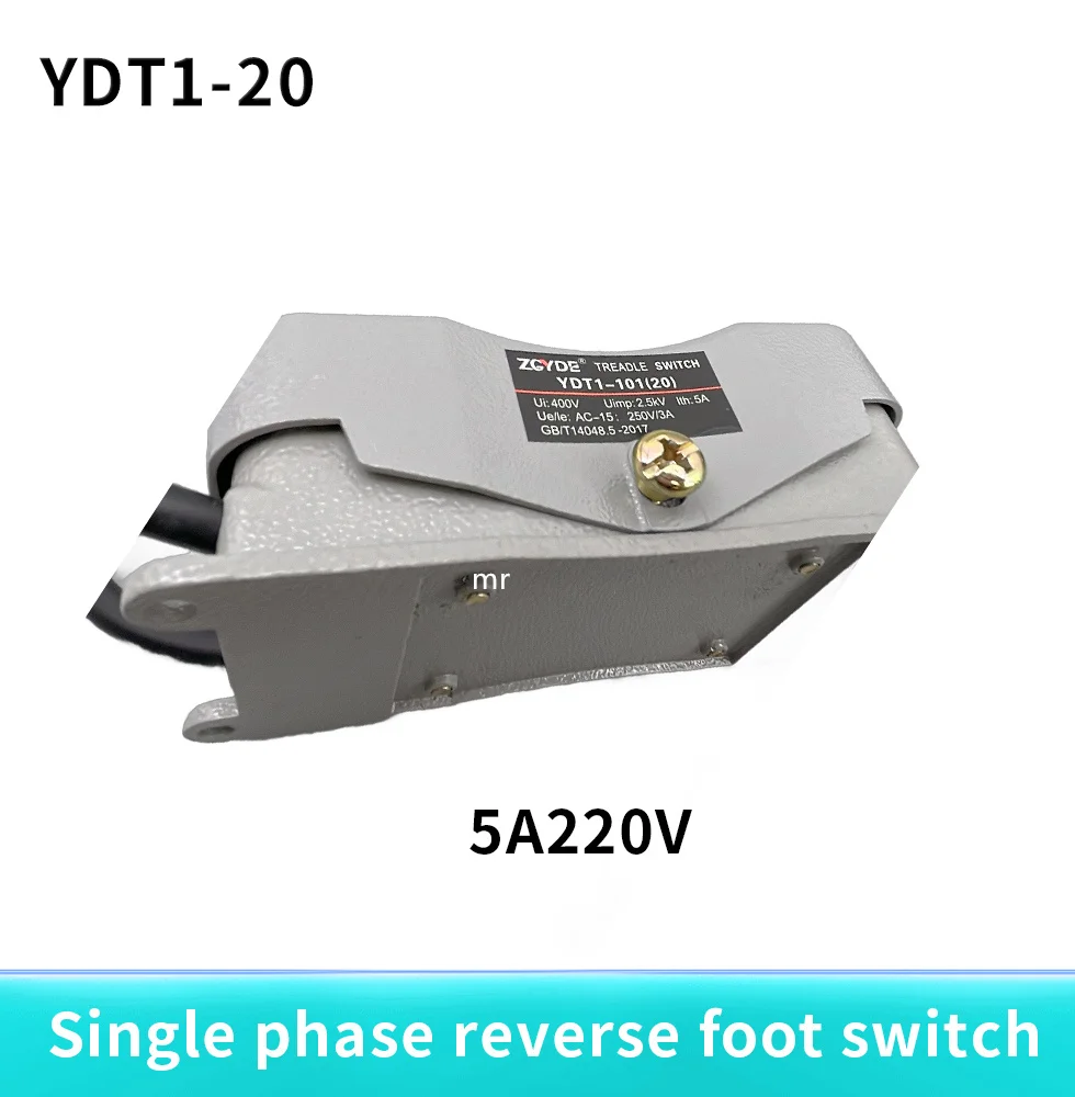 Interruptor de pie YDT1-101, Pedal de Control inverso, 220V /380V, 10A, 15A, doble control, motor trifásico