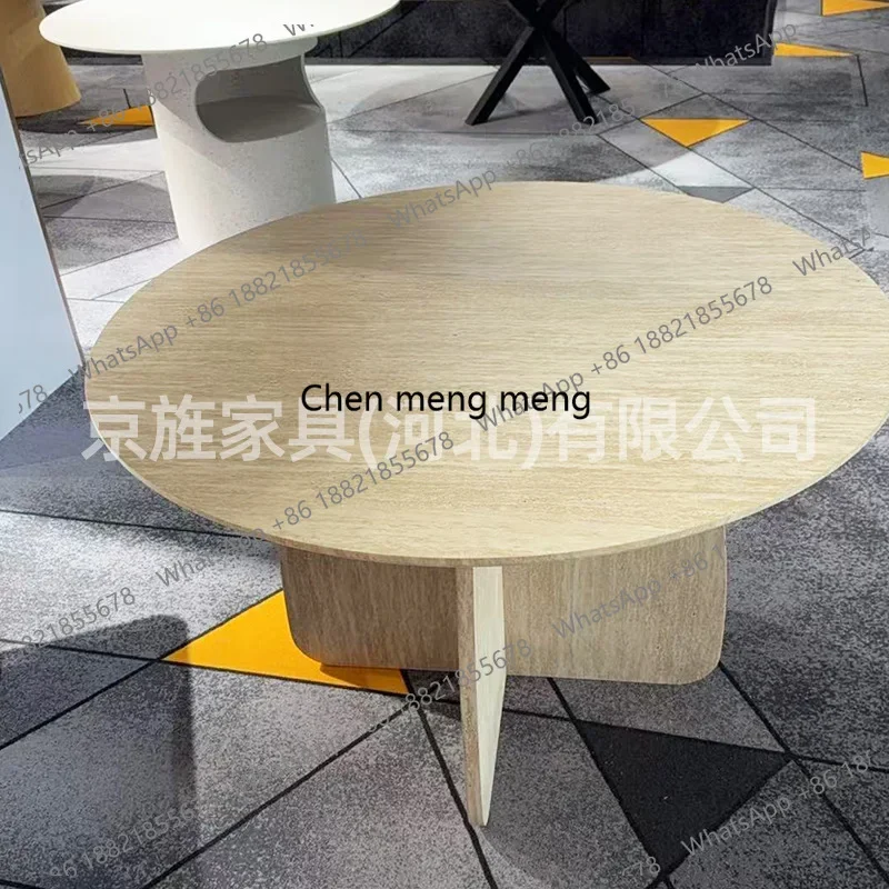 New arrive Log style modern simple tea table North American new creative living room coffee table round retro coffee table