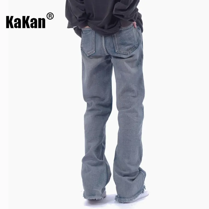 Kakan - New Vintage Patch Embroidered Jeans for Men, Harajuku Made Old Straight Length Jeans K33-8769