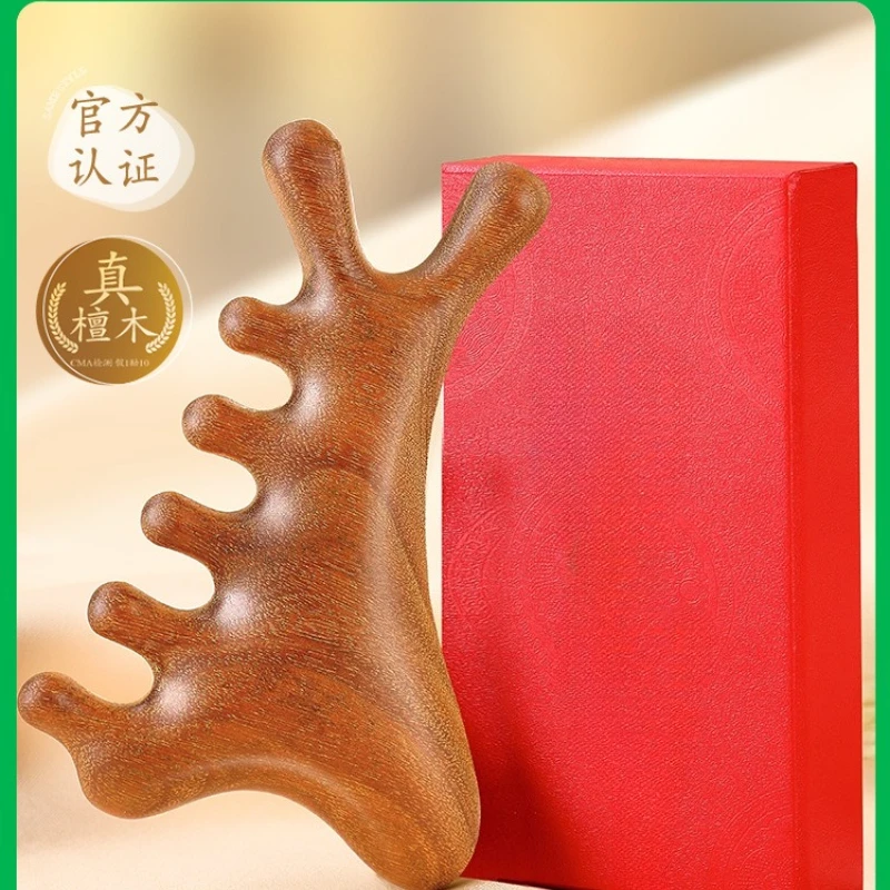 Acupressure massager comb sandalwood meridian press