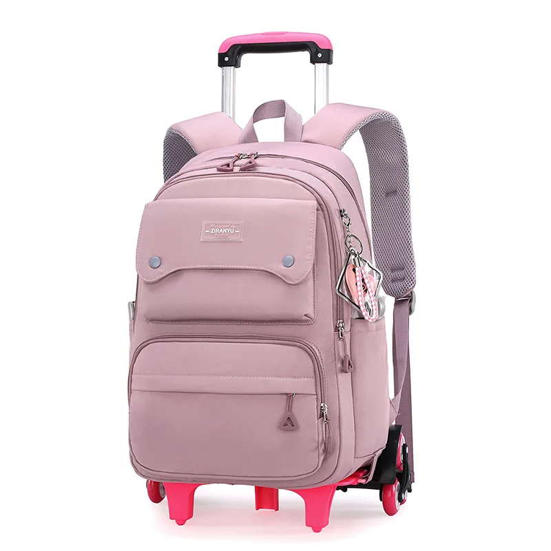 Rolling School Bags for Girls Backpack Children Waterproof School Backpacks with Wheels Middle School Trolley Luggage Back Pack