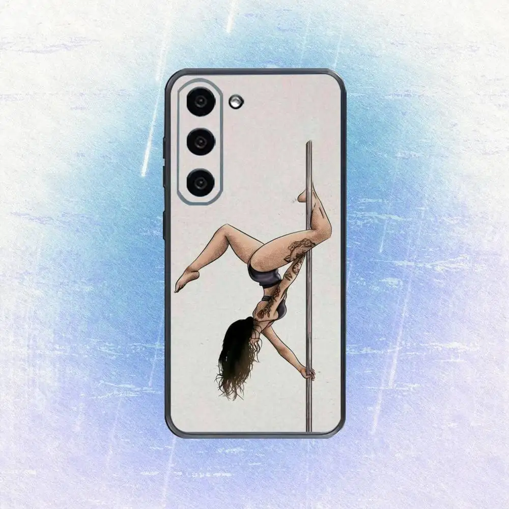 เคสโทรศัพท์ P-Pole Dance Dancing Fitness สำหรับ Samsung Galaxy A73,A72,A71,A70,A53,A52,A51,อื่นๆ ปกนิ่มสีดำ