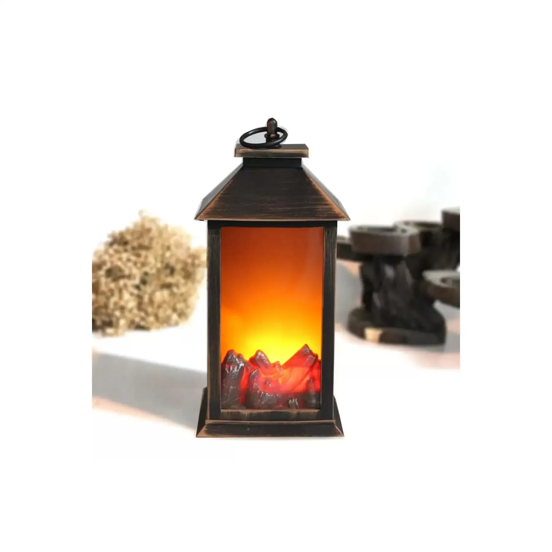 Modern Indoor Electric Fireplace with 3D Simulation Wood LED Display Remote Control French Langua for Household Use