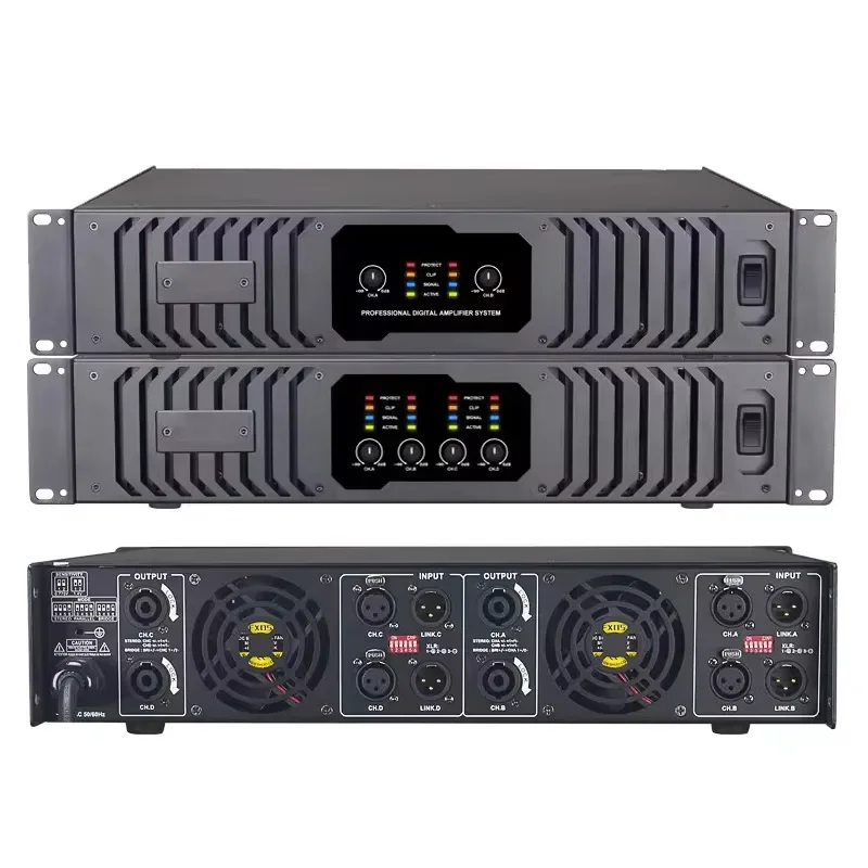 for TopYun AX-4600 Professional Power Amplifier 2/4 Channel 600W*4 Audio Stereo Amp 1.5U