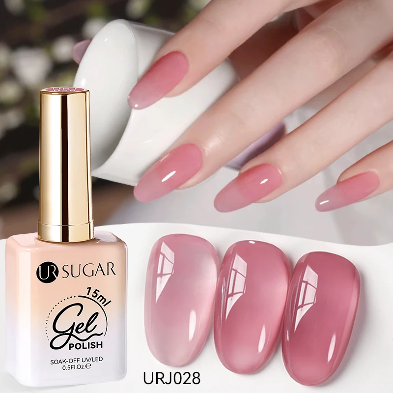 UR SUIKER 15 ml Jelly Gel Nagellak Zwart Rood Roze Kleur Semi Permanente Nail Art Manicure Losweken LED UV Gel nagellak