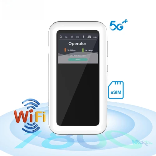 KuWFi M46-e AX1800 5G E-Sim 휴대용 라우터 1800Mbps 속도 고성능 모바일 4500 Mah 배터리 5G 미니 Wifi Cpe 라우터