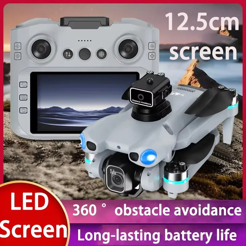 8K HD Professional New AE5 Pro Drone with 12.5cm Large Screen Dual Camera RC Remote Control Optical Flow Positioning Quadcopter