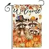 Raccoon Pumpkin Fall Garden Flag Double Sided Yard Decor 12x18In jjp
