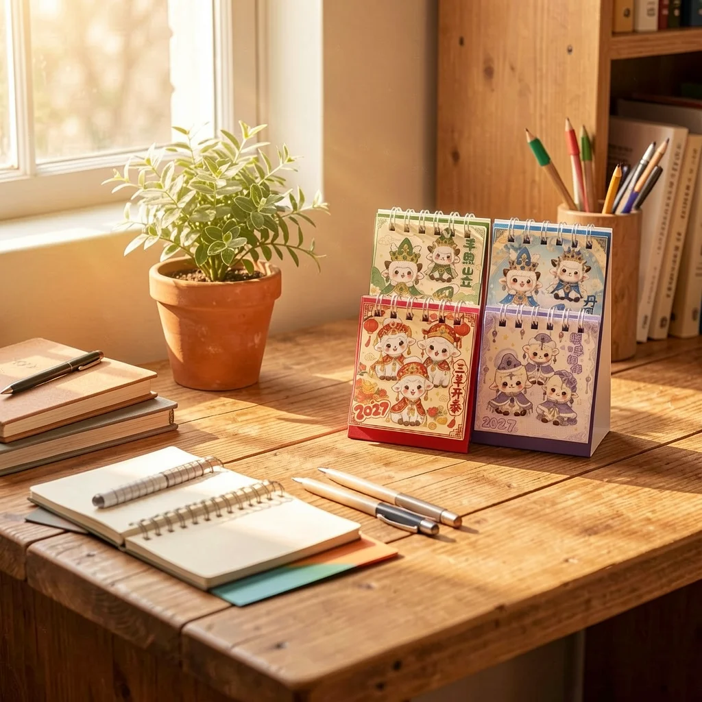Year Of  Calendar Mini Wirebound Desk Calendar Mini Paper Calendar Foldable For Desktop Decor Office Desk