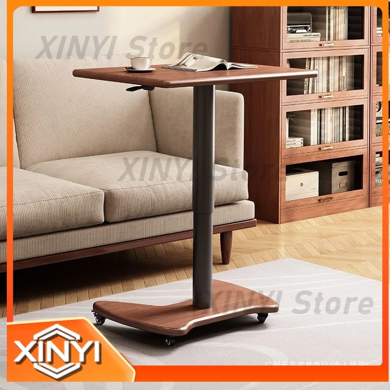 Portable Side Table with Solid Wood Lift Mechanism for Small Spaces Bedside Desk Home Study Foldable Small Book Table