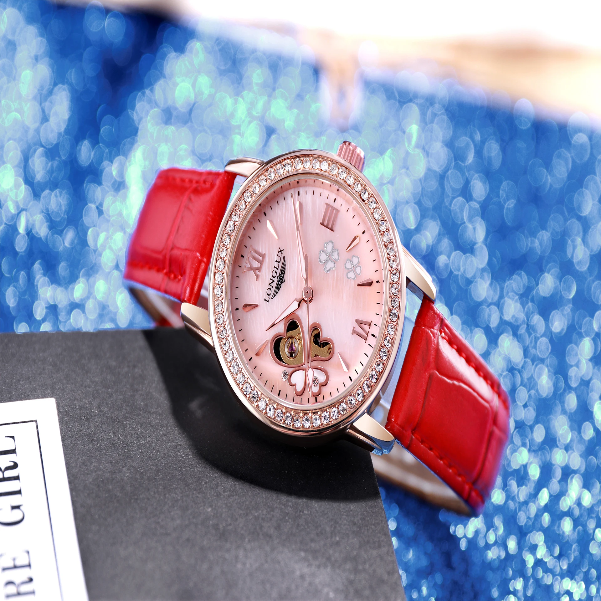 women watch automatic watch fashion cute  diamond watch women dainty elegant waterproof pink watch luxury gifts for girlfriend！