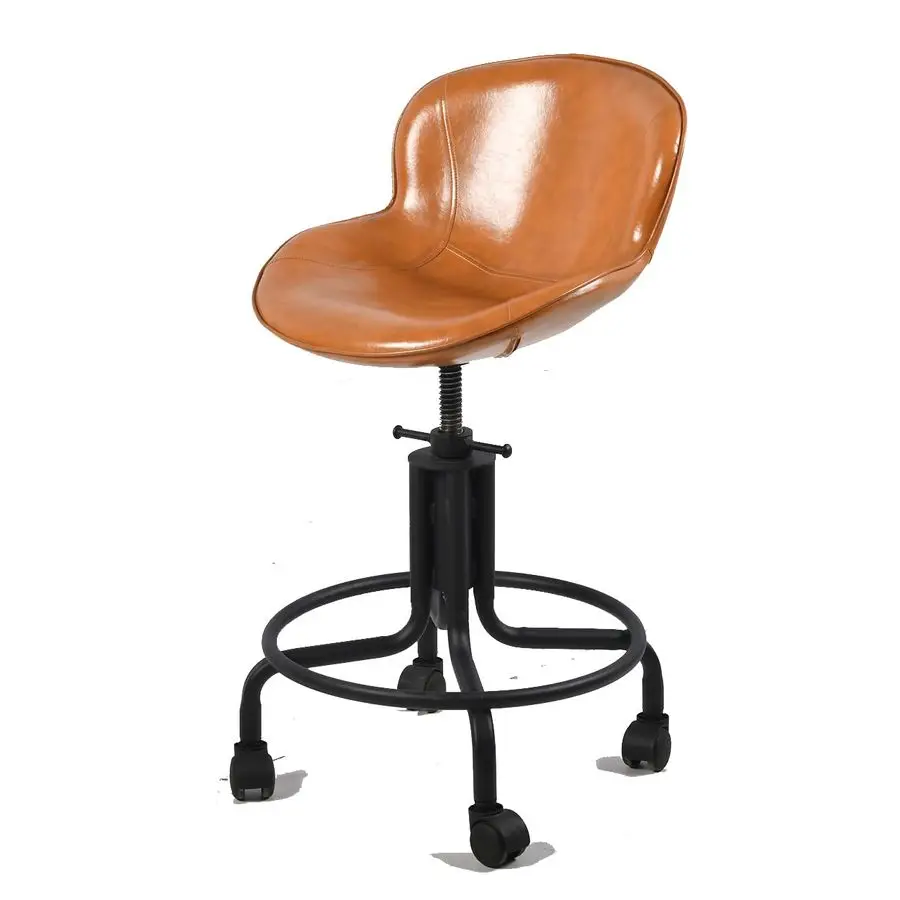 

Антикварный промышленный дизайн, металлический регулируемый по высоте кухонный обеденный стул для завтрака, барный стул в индустриальном стиле с колесиками, полностью W