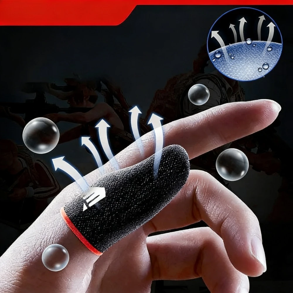 Breathable Anti Sweat Gaming Finger Sleeves Touch Screen Fingertips For PUBG Mobile Game Accessory Gift
