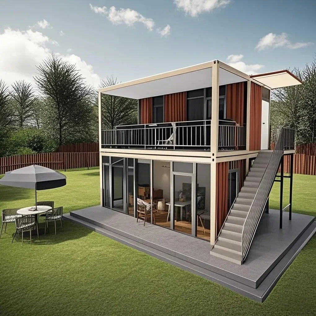 منزل جديد قابل للطي مكون من 5 غرف نوم |   تخطيطات مخصصة للمنزل من الفولاذ الجاهز بطول 40 قدمًا، نشر سريع