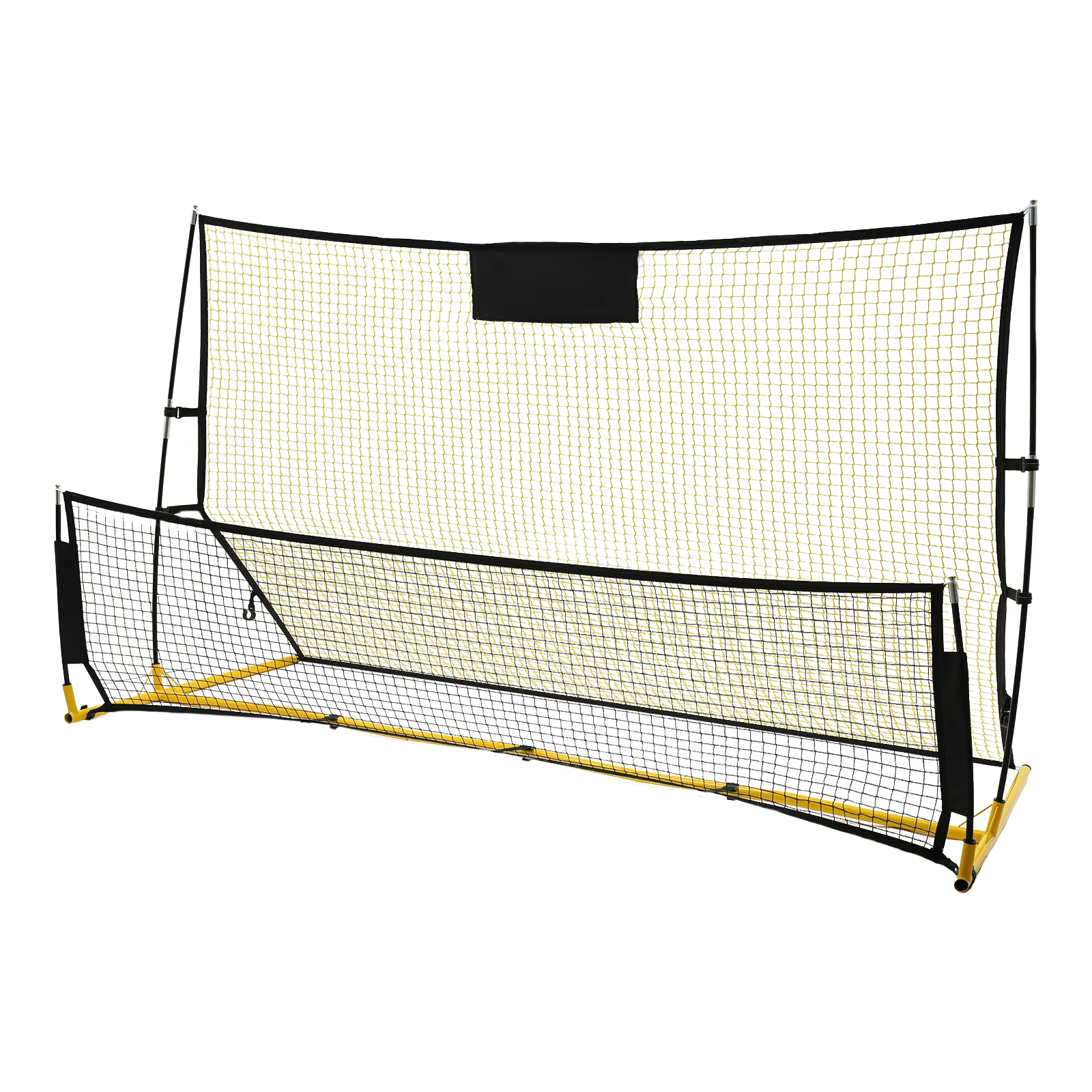 2-in-1 Football Rebounder Net 195x118x90cm Freestanding Soccer Training Net Soccer Goal Kickback Target Goal for Multi-Sport