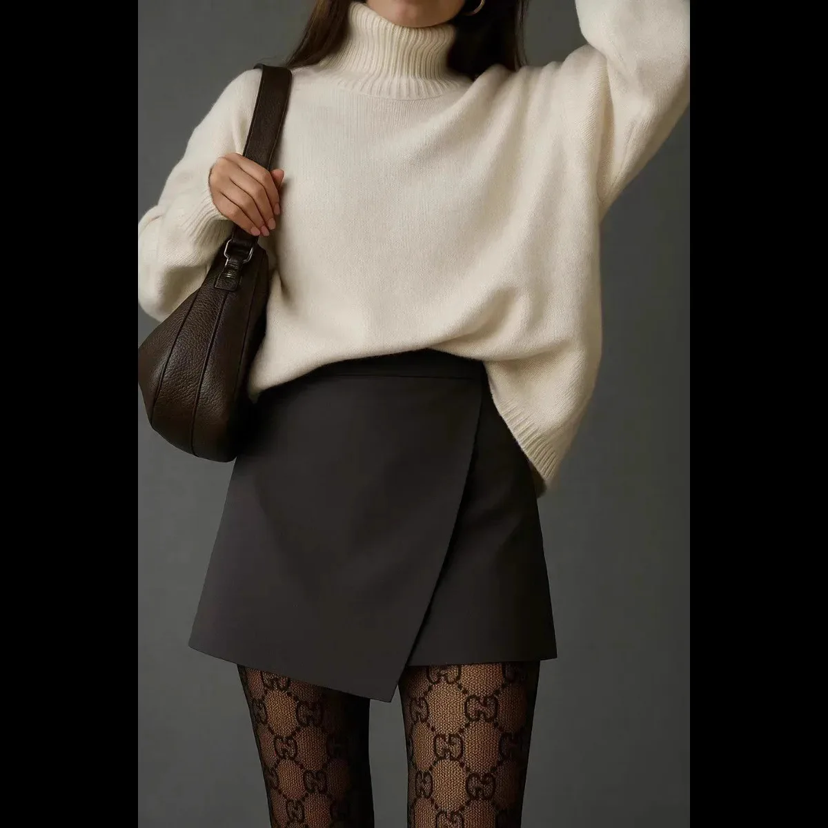 

2026 Women's High Waist Versatile Irregular Mini Shorts Zipper Skirt Anti-Exposed Mini Skirt