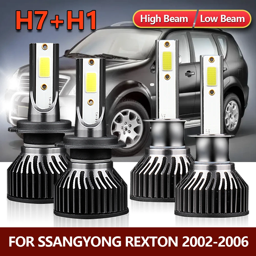 

LSlight LED Headlight Bulbs High Low Combo Car Turbo Lamps 12V Headlamp Automotive For Ssangyong Rexton 2002 2003 2004 2005 2006