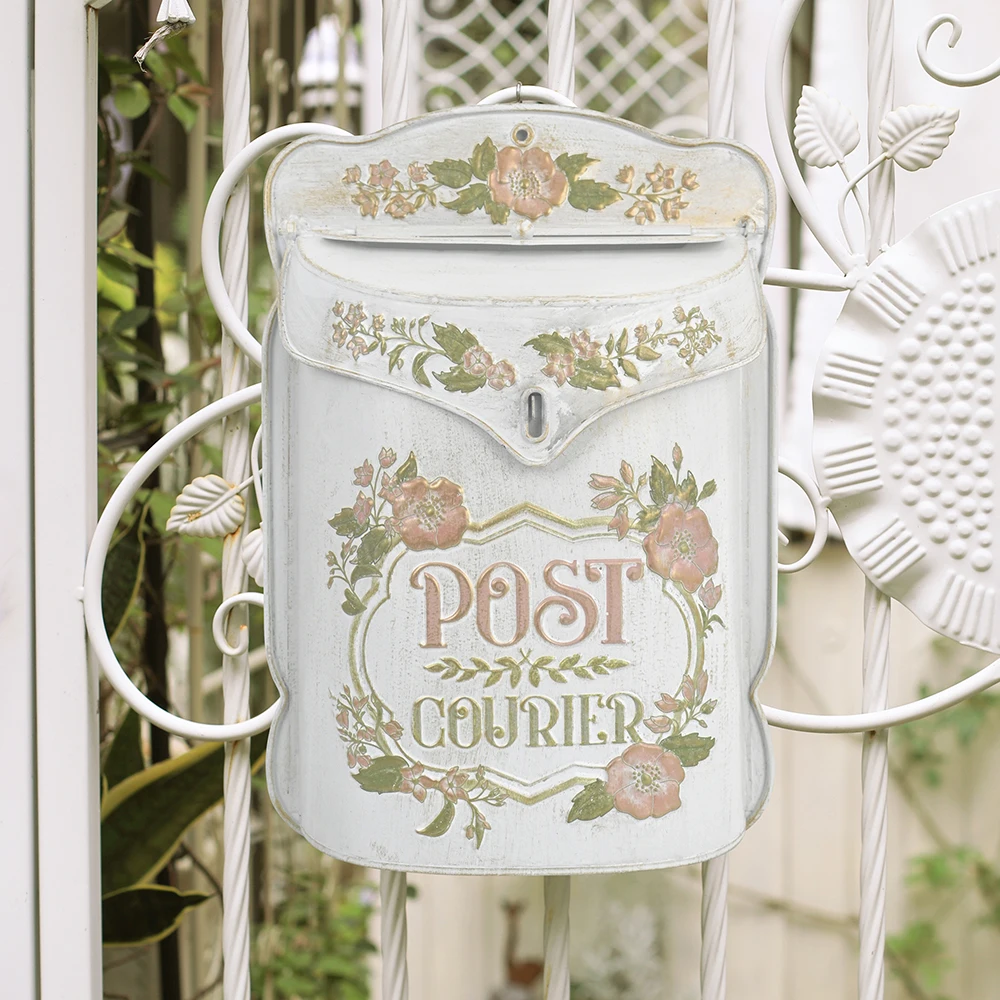 Outdoor Wall mounted mailbox mailbox metal farmhouse postal decoration handicraft mailbox postal retro mailbox