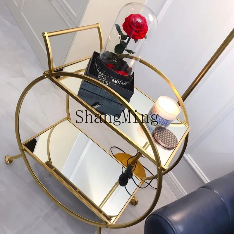 SM household pushcart multi-function hotel trolley wrought iron four-wheeler