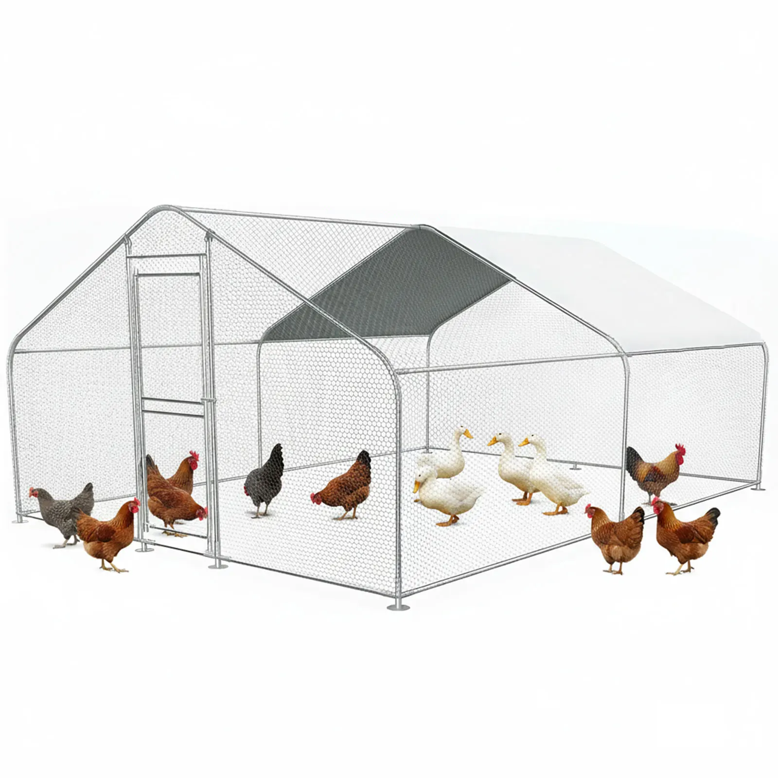 

Большой курятник 9.84x13.12x6.56 футов с навесом, в форме шпильки, для использования на улице и в саду/на ферме