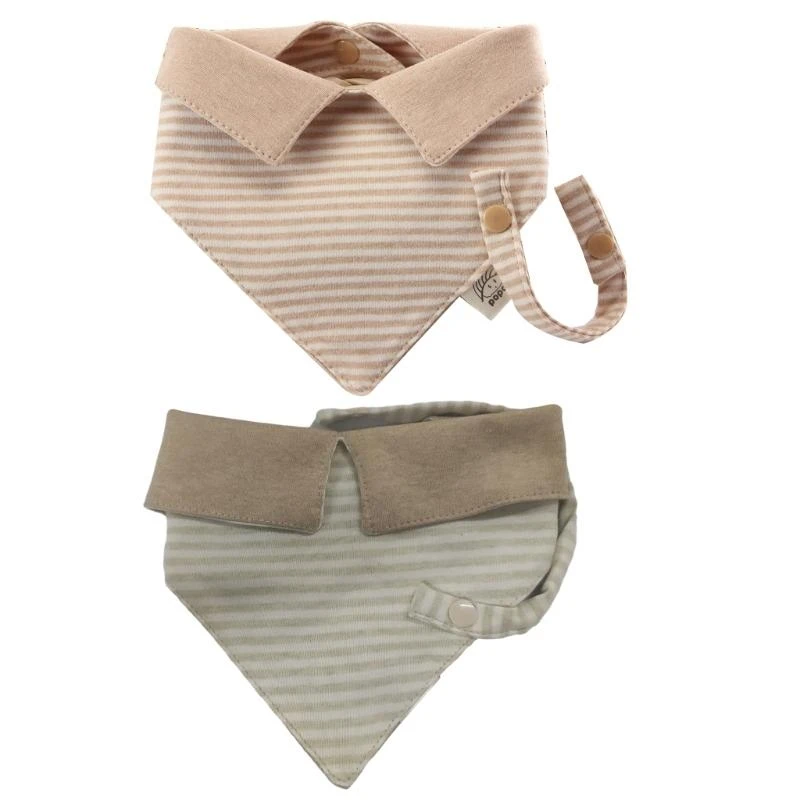 

Baby Feeding Drool Bibs Saliva Towel Cotton Triangle Scarf with Pacifier Rope G2TD