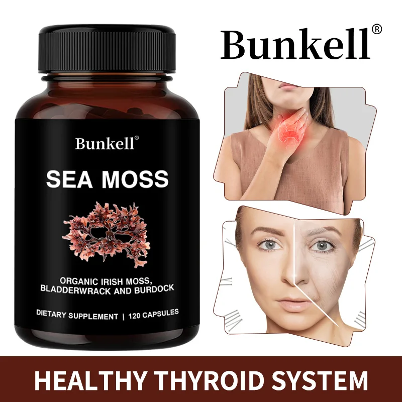 

Sea Moss and Bladderwrack Capsules - Irish Seamoss Supplement for Gut Health, Metabolism & Thyroid Support