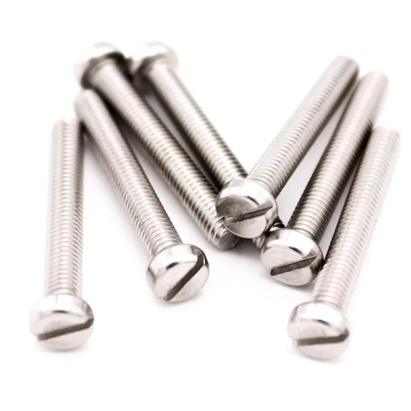 

10/50pcs M1.6 M2 M2.5 M3 M4 M5 M6 304 A2-70 stainless steel GB65 Slotted Cap Head Slot Column Round Cheese Head Screw Bolt