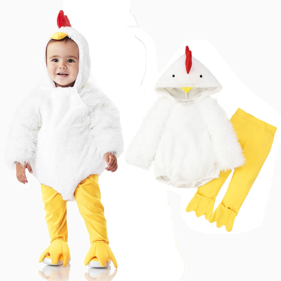 Disfraz De Pollito De Felpa Para Bebé – Mono De Invierno Con Capucha, Ideal Para Halloween Y Carnaval
