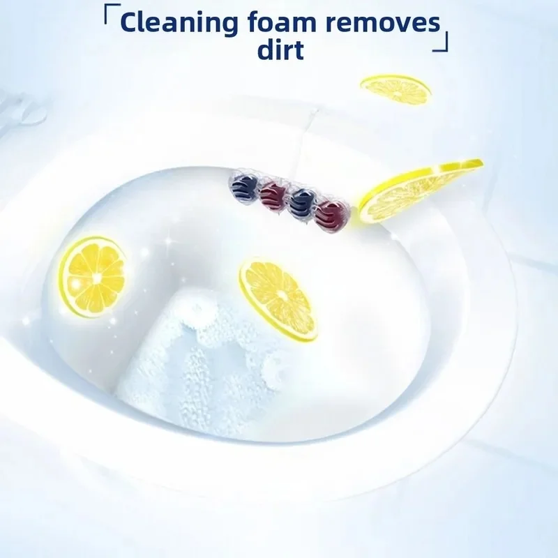 3 Long Lasting Hanging Toilet Deodorizer Balls Blue Bubble Multi Scents Dirt Remover Odor Eliminating Cleaner For Fresh Bathroom view 4