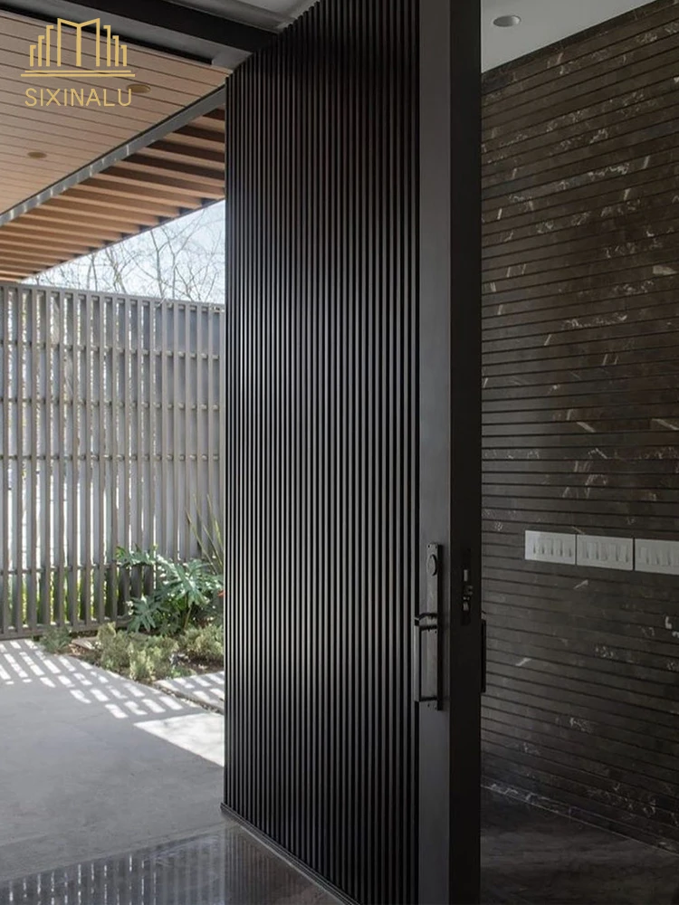 

Sixinalu Front Doors Casement Entrance Pivot Main Exterior Security Entry Panel Doors Aluminum Engrave Home Decor Custom