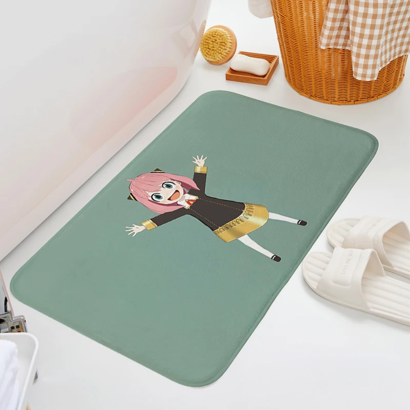 Kawaii Rugs S-Spy Familys Decorations Rug for Bed Room Carpet for Entrance Door Bath Mat Washable Non-slip Kitchen Rug Aesthetic