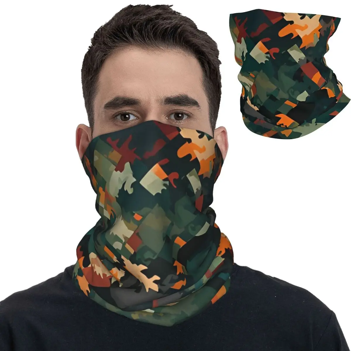 Modern Flecktarn Camouflage Pattern Bandana Neck Cover Printed Balaclavas Wrap Scarf Multi-use Cycling Hiking for Men Women