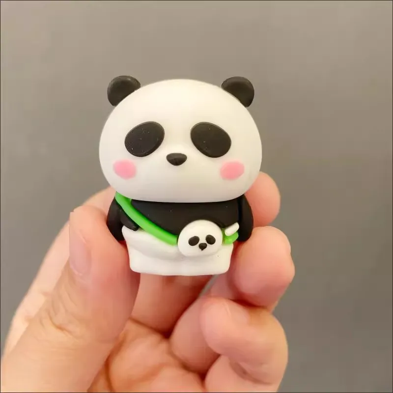 Cute Mini Panda Pencil Sharpener Silicone Single Hole Wooden Pencil Cutter for School Kids Korean Stationery Office Supplies