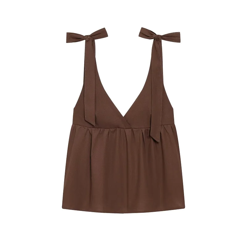 Muyer sexy sem costas topos para mulher nó verão casual topos mulher 2025 alças praia topos femininos camisola sem mangas mulher
