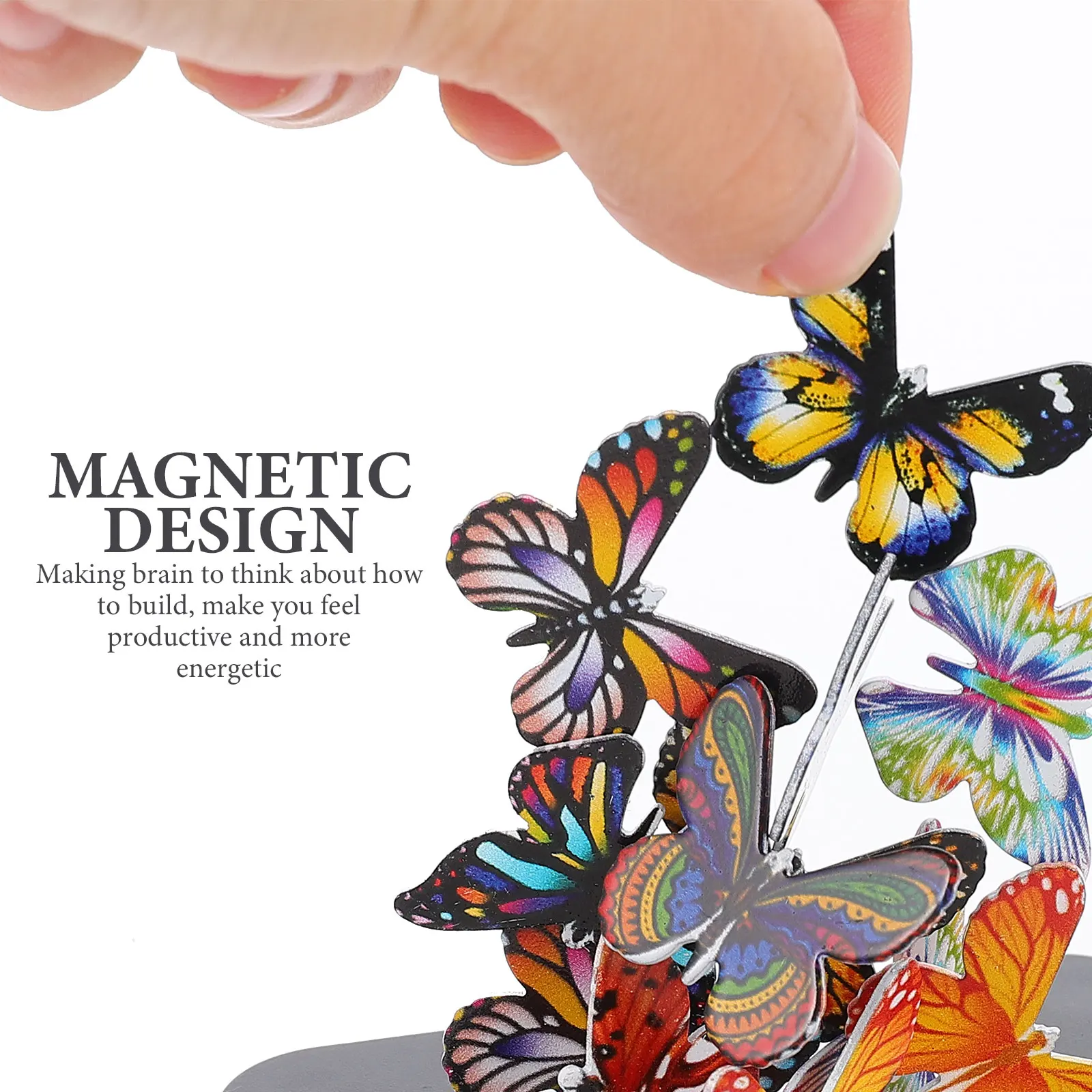 1 set Creative Magnetic Butterfly Desktop Decor Stress Relief Fidget Office Sculpture 1 Set Educational Assembly Gift For Family