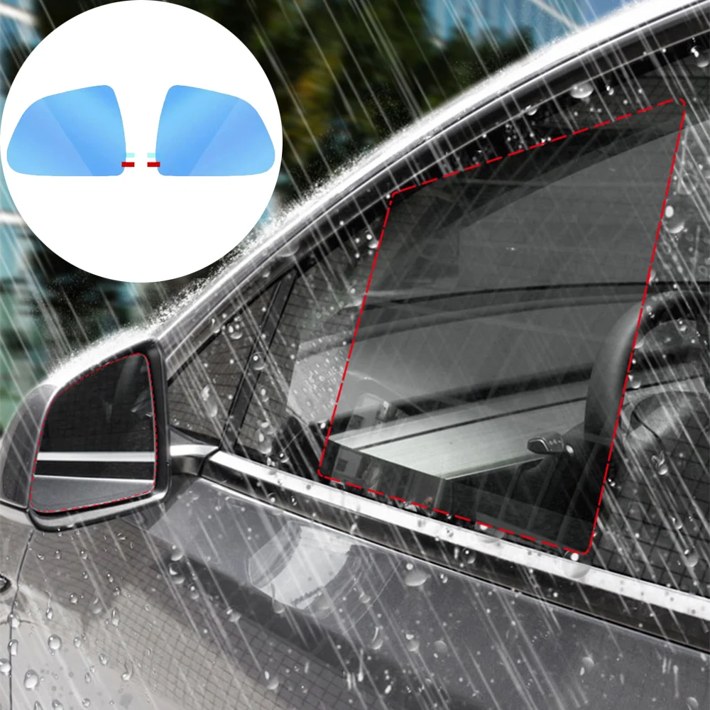 For Tesla Model 3/Y Rearview Mirror Rainproof Film Reverse Mirror Side Window Waterproof Fog-proof Film Anti-scratch Films