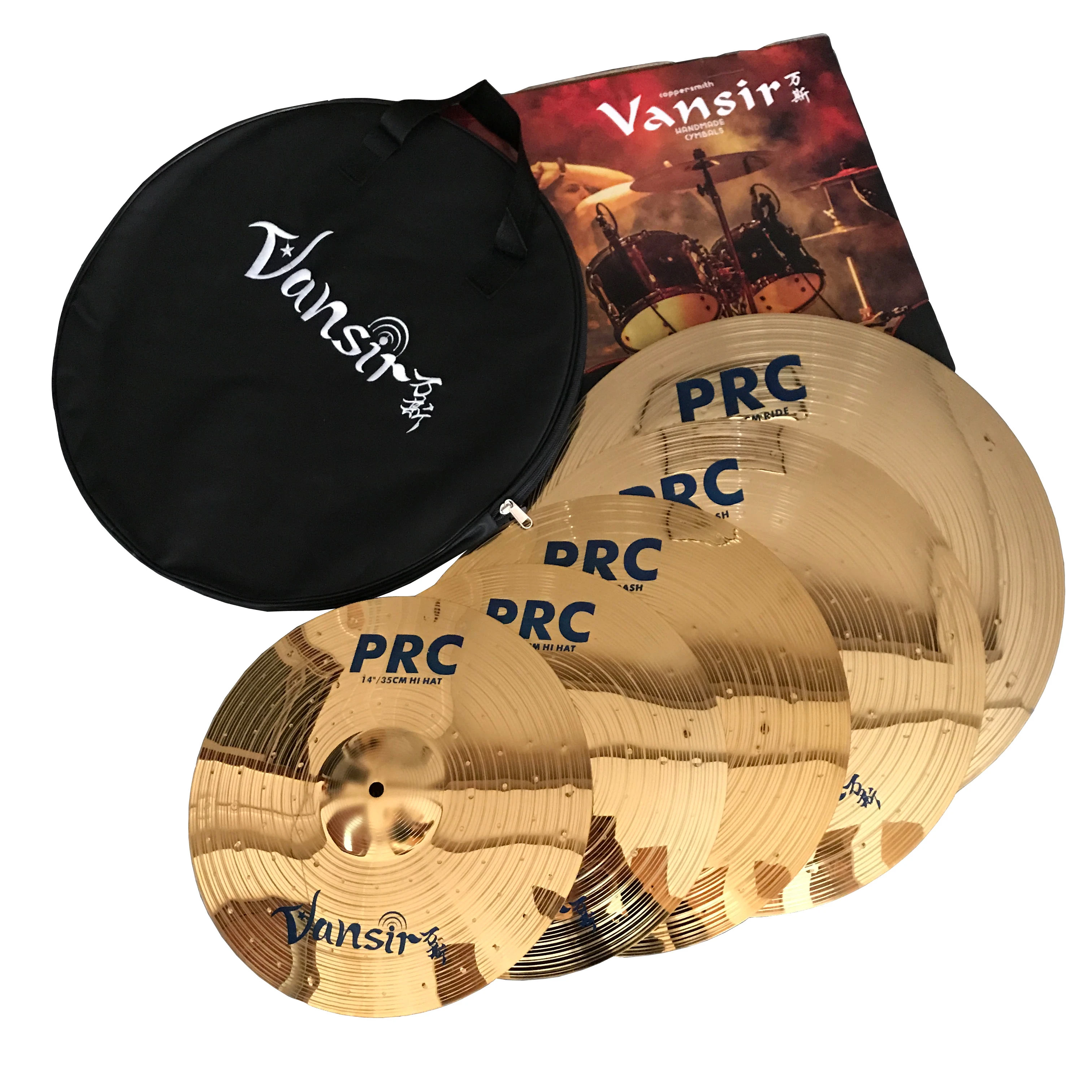 

Vansir Factory Directly Alloy Practice Cymbals Set 14''HH+16''Crash+18''Crash+20''Ride+Cymbal bag