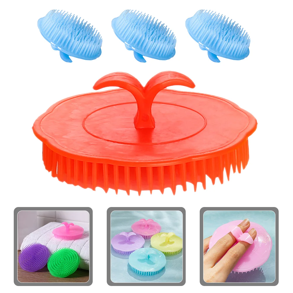 

4 Pcs Shampoo Comb Head Scrubber for Washing Hair Shampoos Baby Massager Scalp Mini Brush Stimulation Exfoliator Shower