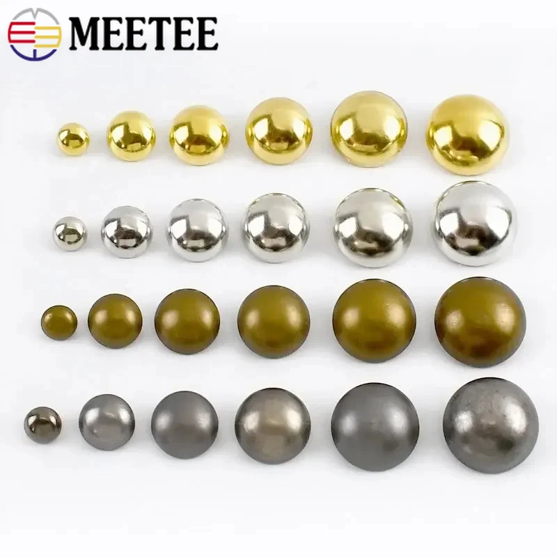 Meetee-Botones de Metal dorados para ropa, accesorio de costura, 10/20 piezas, 15-25mm