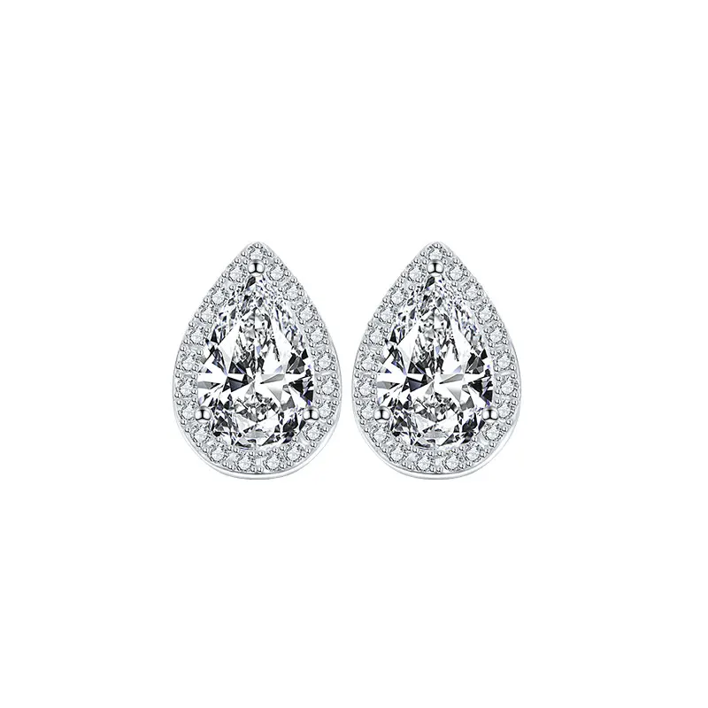 

Luomansi 5x7MM Water Drop Moissanite Earrings S925 Sterling Silver Jewelry Women Wedding Engagement Birthday Complex Gift