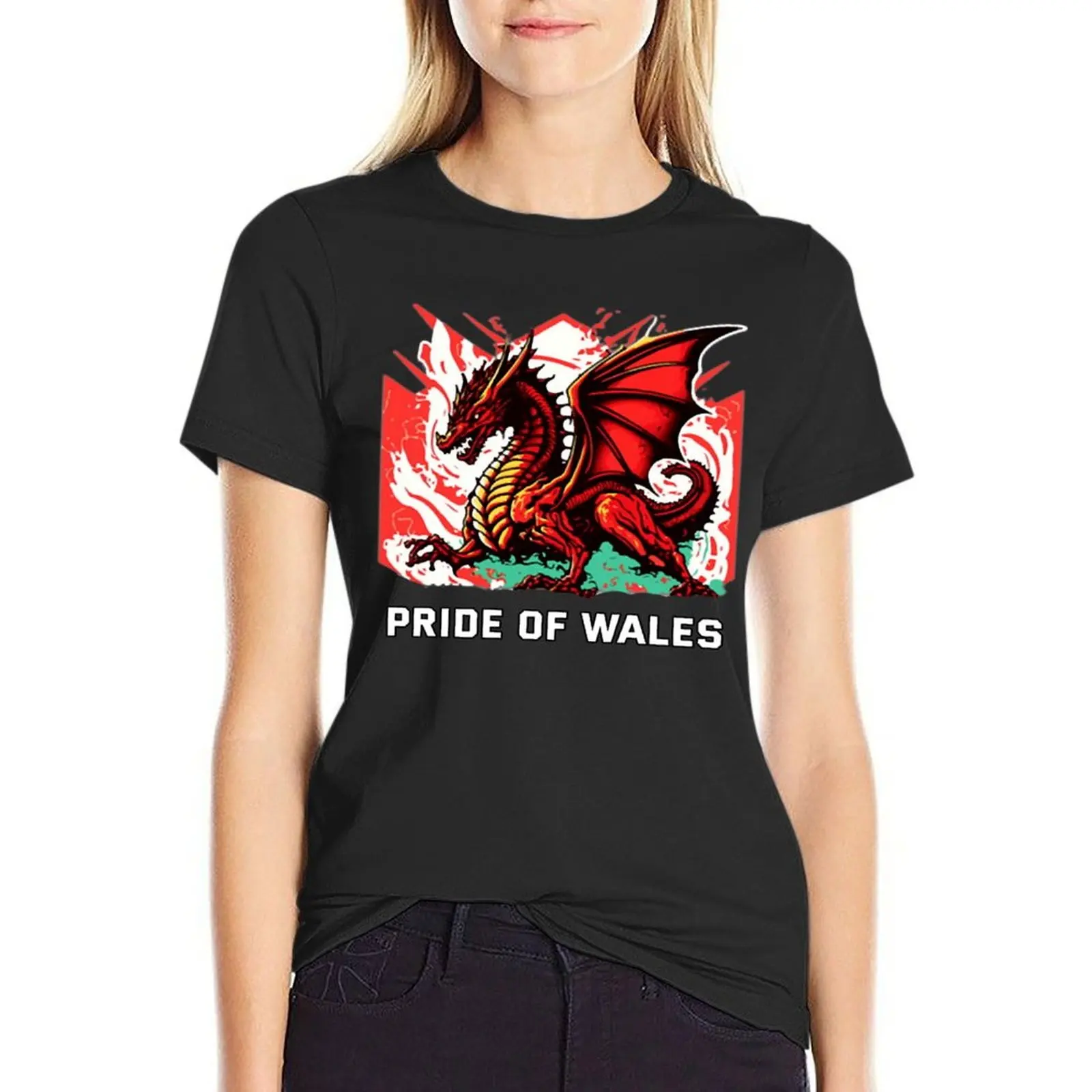 Pride of wales T-Shirt Short sleeve tee new edition customs design your own animal prinfor oversized t shirts for Women