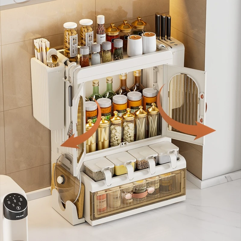 

Kitchen seasoning rack, chopstick knife holder, countertop, kitchen utensils, storage rack, multi-layer storage cabinet