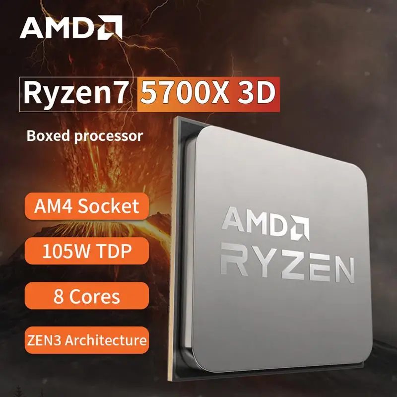 Top New AMD Ryzen 7 5700X3D - R7 5700X3D 5000 Series 8-Core 4.1 GHz Socket AM4 Thread CPU Processor r7 5800x3d New but without