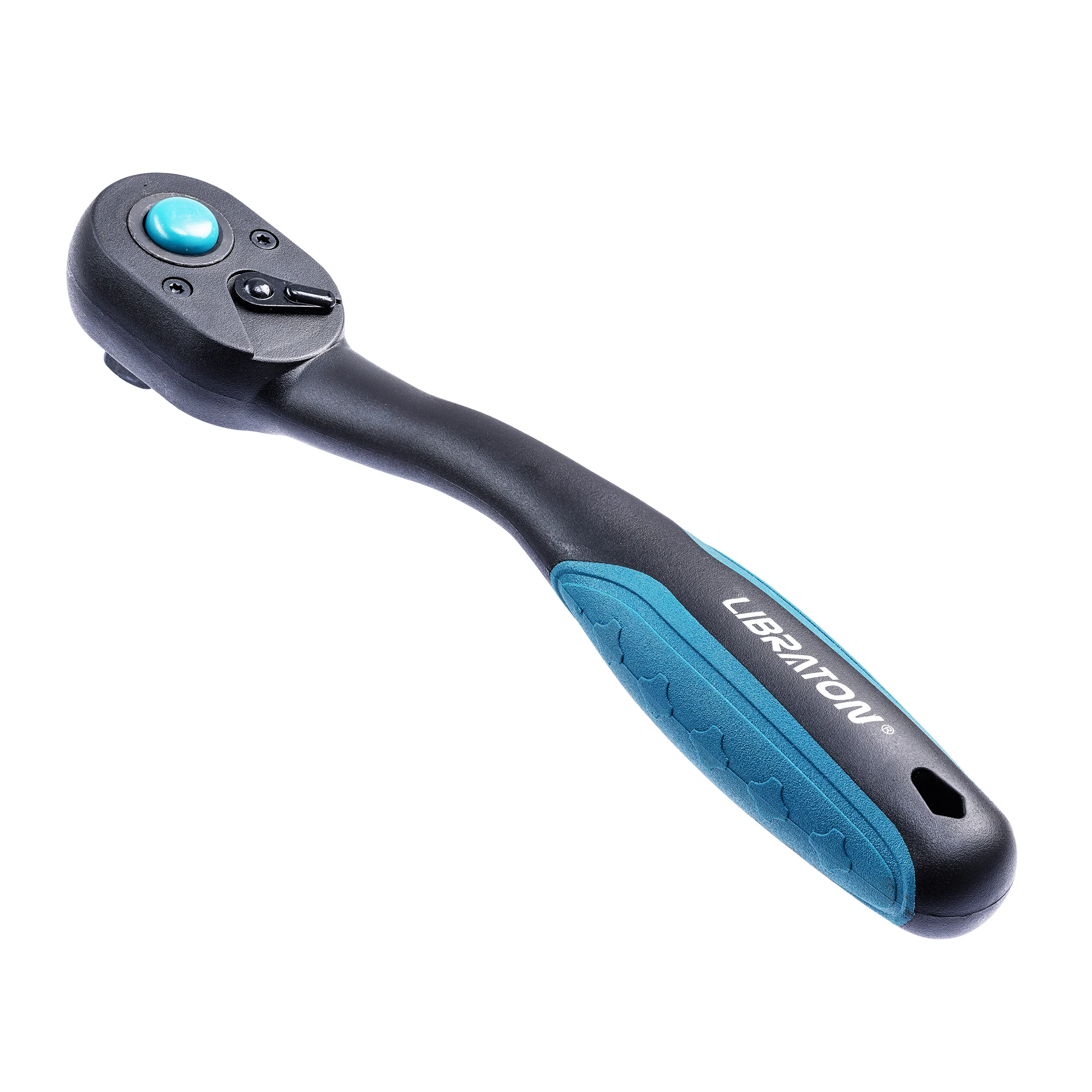 LIBRATON 3/8 Inch Ratchet Wrench, Teardrop Head Quick-Release Reversible Handle, Comfort Grip for Auto & Motorcycle Repair